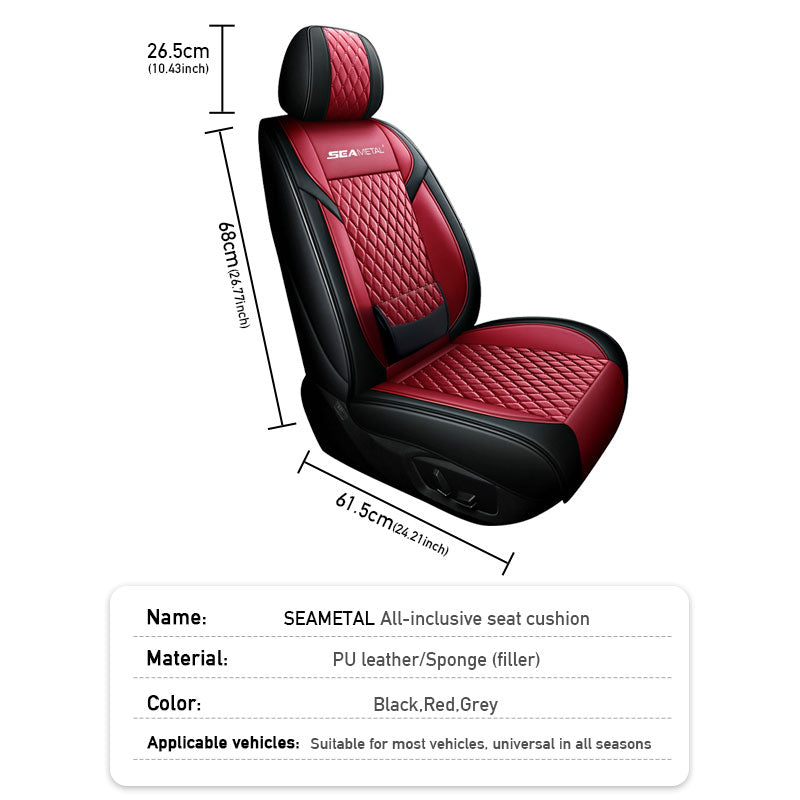 Luxury Leather Car Seat Covers Full Set Universal Auto Seats Cushions