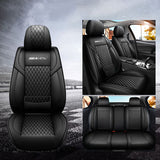 Luxury Leather Car Seat Covers Full Set Universal Auto Seats Cushions