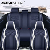 Full Set Car Seat Covers Front/Rear PU Leather Chair Protector SEAMETAL
