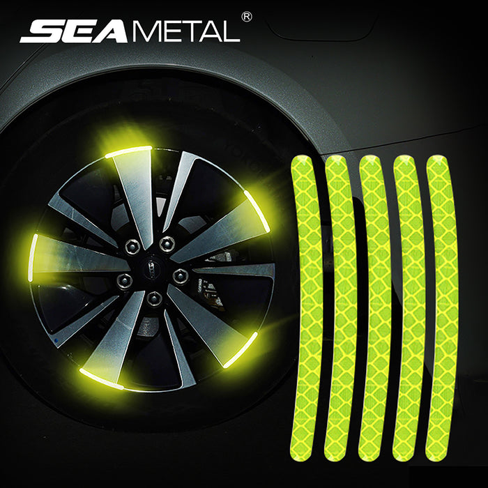 SEAMETAL Car Wheel Hub Reflective Sticker Warning Tape Suitable for Safe Driving at Night