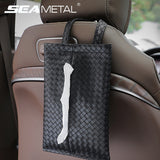 PU Leather Car Tissue Boxes for Car Interior Disposable Napkins Storage Bag
