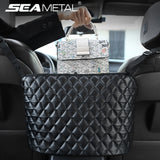 Car Handbag Holder Luxury Leather Seat Back Organizer Mesh Large Capacity Bag