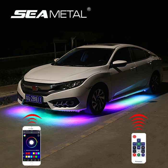 SEAMETAL Universal Car Underglow RGB LED Neon Light Kit, App & Remote Control Atmosphere Lamp