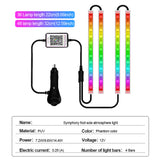 LED Car Foot Lights Colorful App Control 12V RGB Atmosphere Neon Lamp