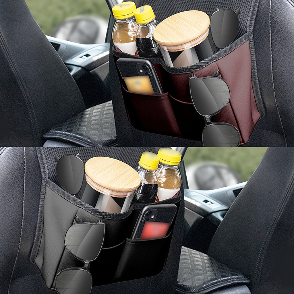 PU Leather Car Seat Back Organizer Multi-Pocket Universal Hanging Storage Bag