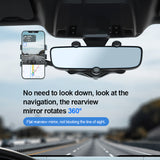Adjustable Rearview Mirror Phone Holder For Dash Cam GPS Smartphone Stand