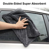 3Pcs Microfiber Car Cleaning Towel Ultra-Soft Double-Sided Towel Rag Cloth