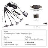 LED Amber Front Grille Light Kit Universal 12V Car Mid-grid Grille Signal Lamp