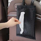 PU Leather Car Tissue Boxes for Car Interior Disposable Napkins Storage Bag