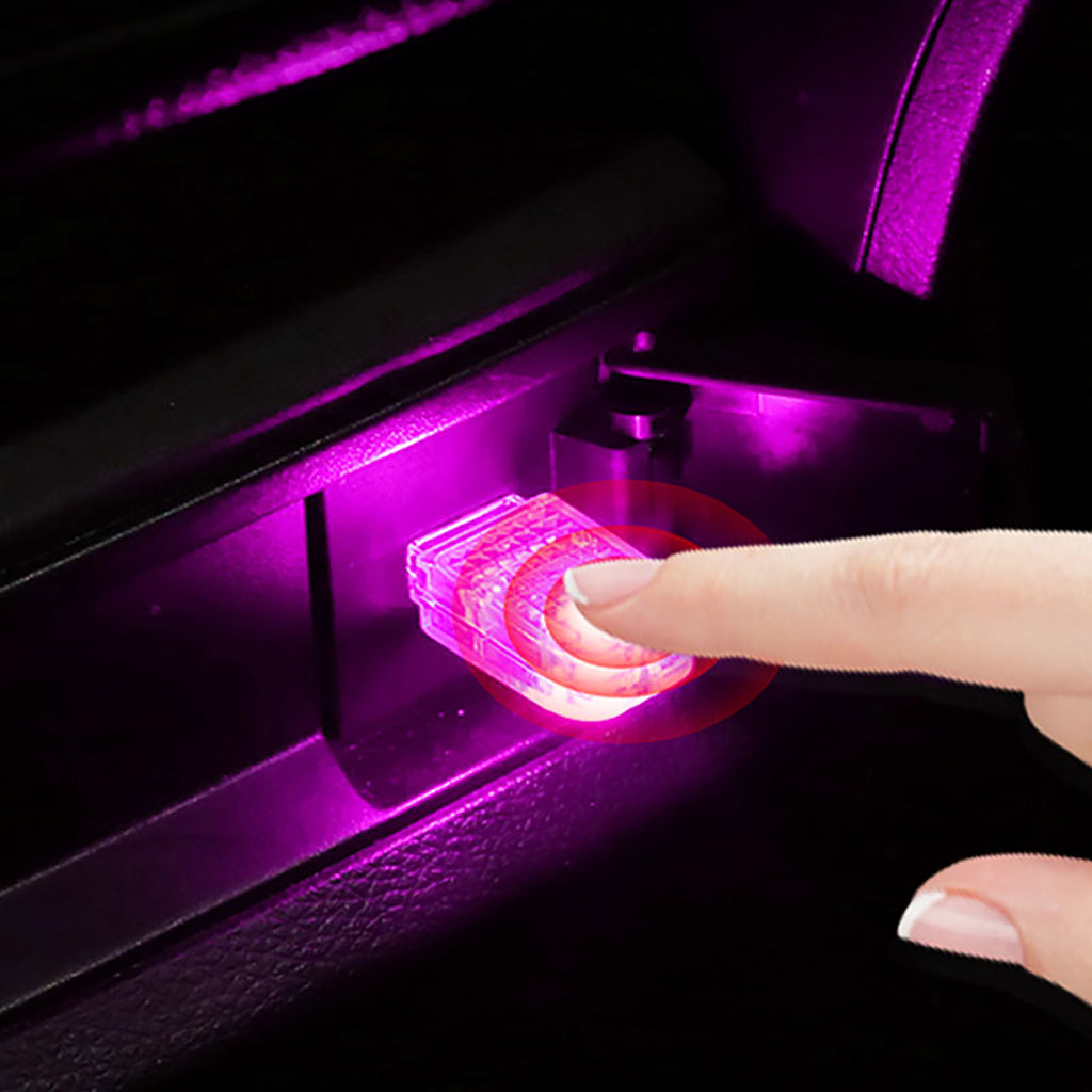 1x Mini Usb Rgb Led Car Interior Light Touch Key Neon Atmosphere