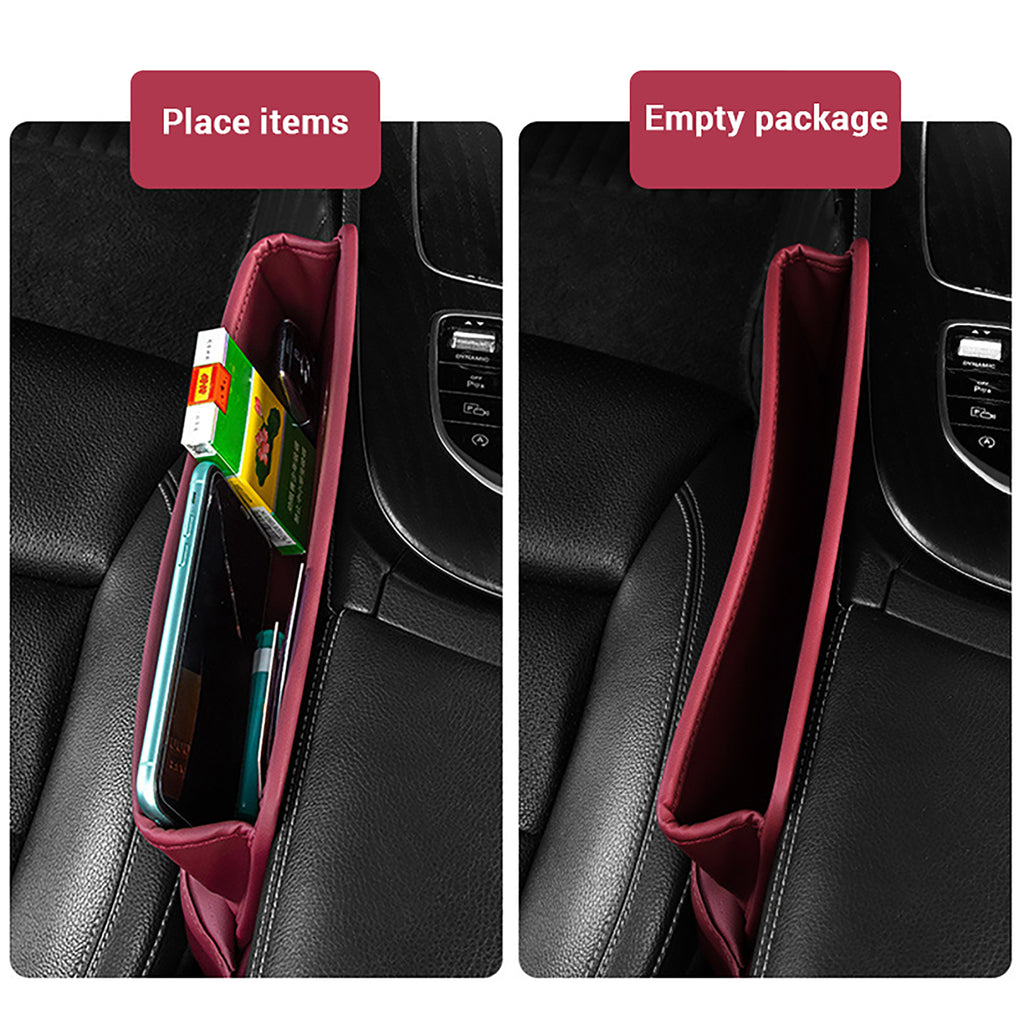 Luxury Car Seat Gap Storage Box Universal PU Leather Seat Gap