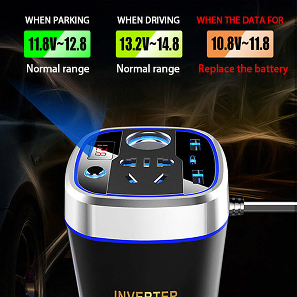 Car Converter Power Inverter Voltage Display Power Inverter With USB Charger
