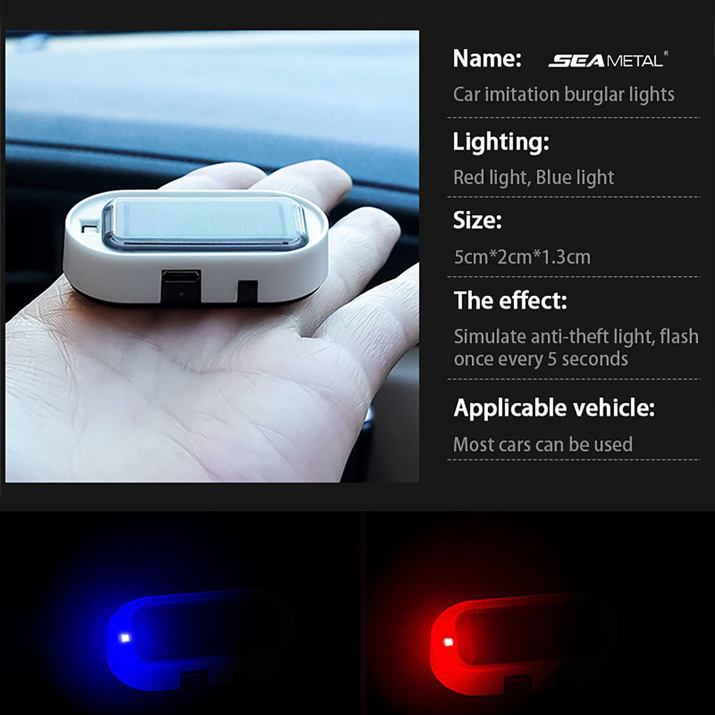 Car LED Solar Powered Alarm Wireless Warning Anti-Theft Caution Lamp