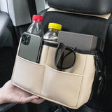 PU Leather Car Seat Back Organizer Multi-Pocket Universal Hanging Storage Bag