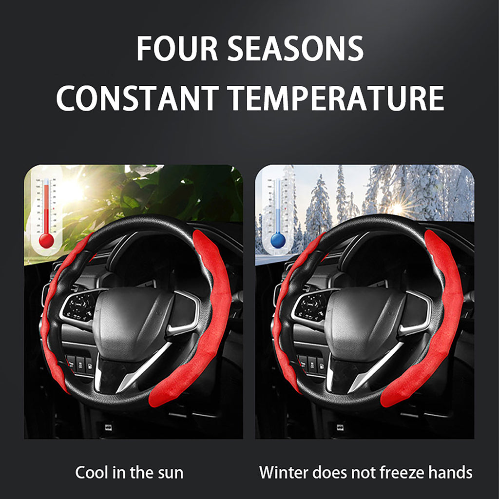 Leather Car Steering Wheel Cover Breathable Universal Protector SEAMETAL