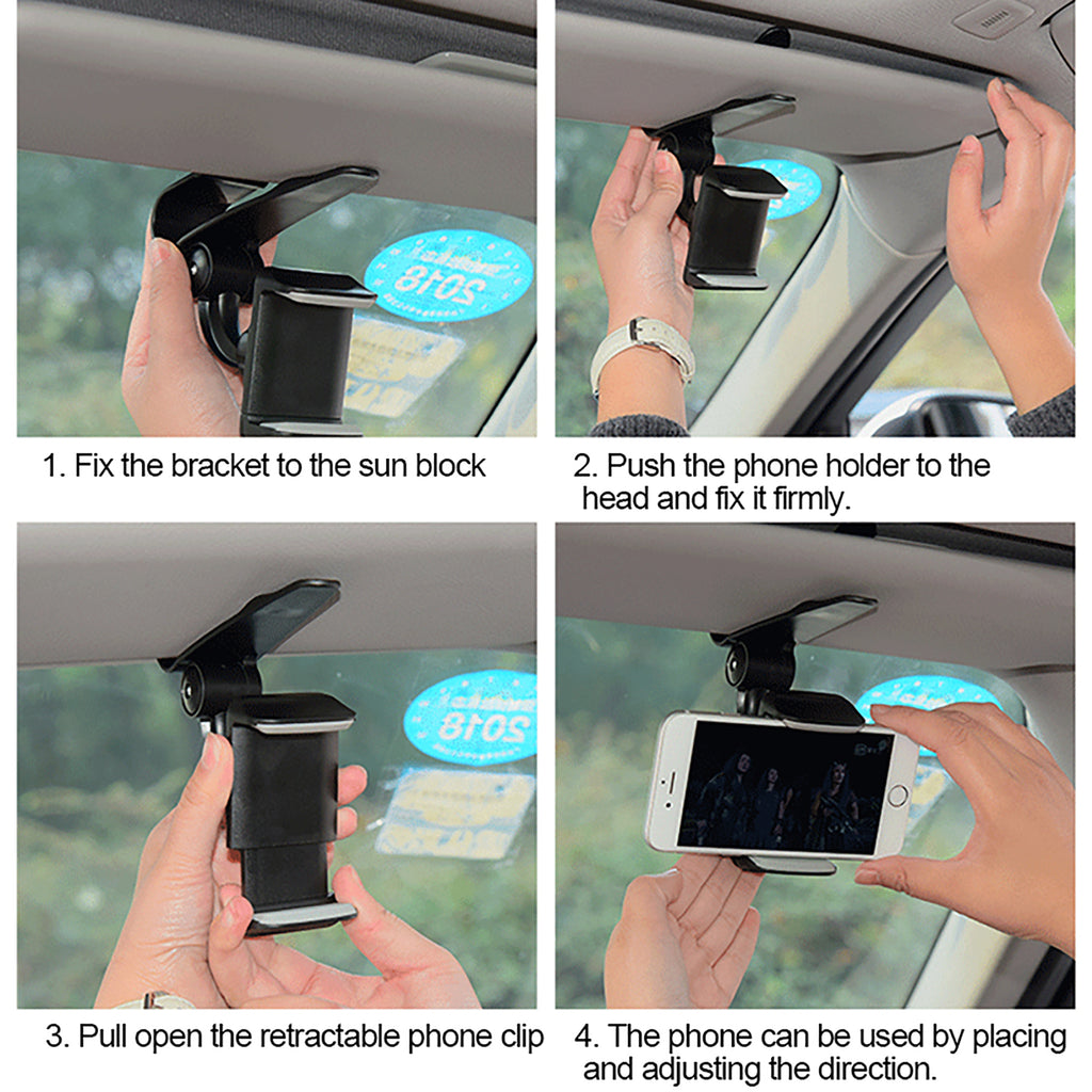 Car Phone Holder Sunshade 360 Degree Rotation Sun Visor Mount Stand
