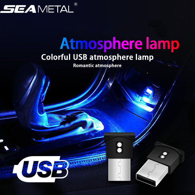 Mini Led Car LED Car Light USB Atmosphere Lights Colorful Car Ambient Foot Light ...