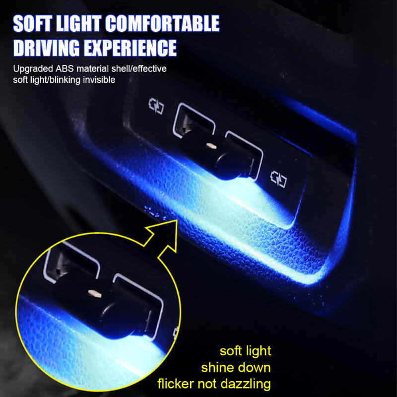 Mini LED Car Light USB Atmosphere Lights Colorful Car Ambient Foot Light