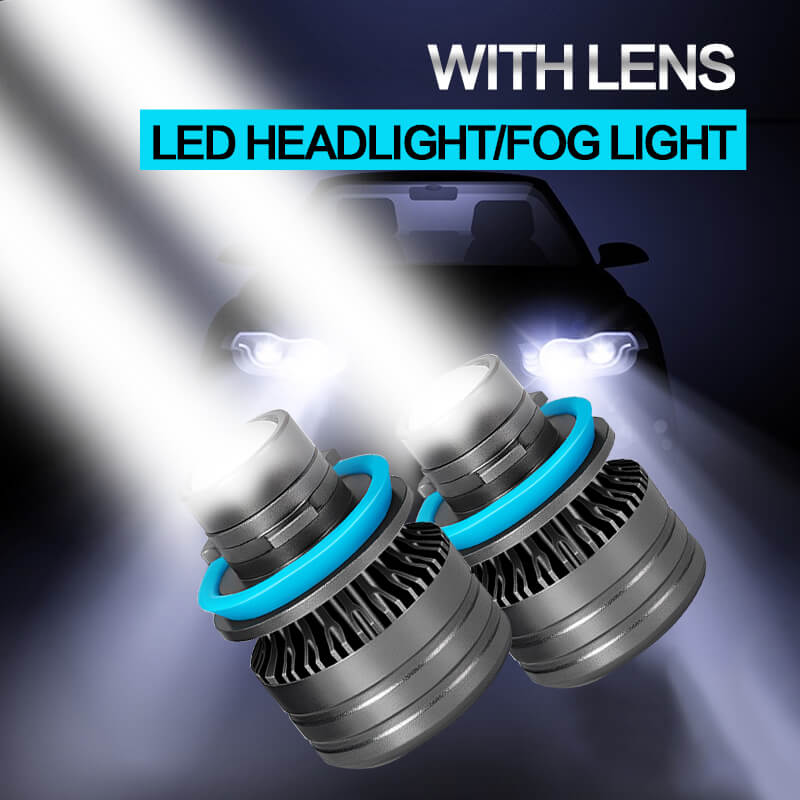 2Pcs H7 H8 H11 9005 9006 LED Fog Light Laser Headlight Bulbs Projector Lens Light