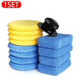 13Pcs Car Foam Sponge Round Auto Detailing Cleaning Tools Wax Applicator Pad
