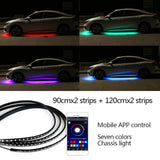 12V LED Car Chassis Flexible Strip Lights RGB Underglow Decorative Atmosphere Lamp