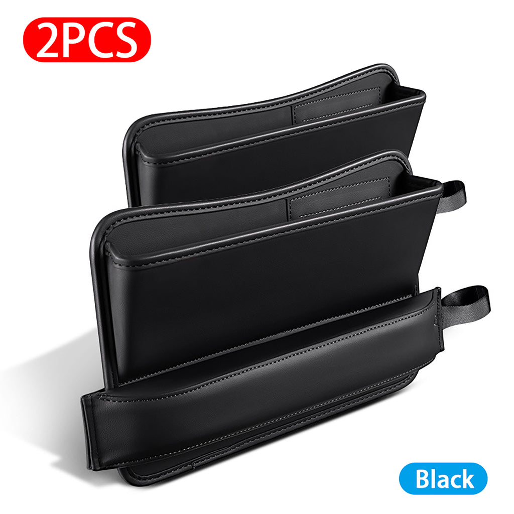 2Pcs PU Leather Car Seat Crevice Storage Gap Filler Pocket Catch Catch