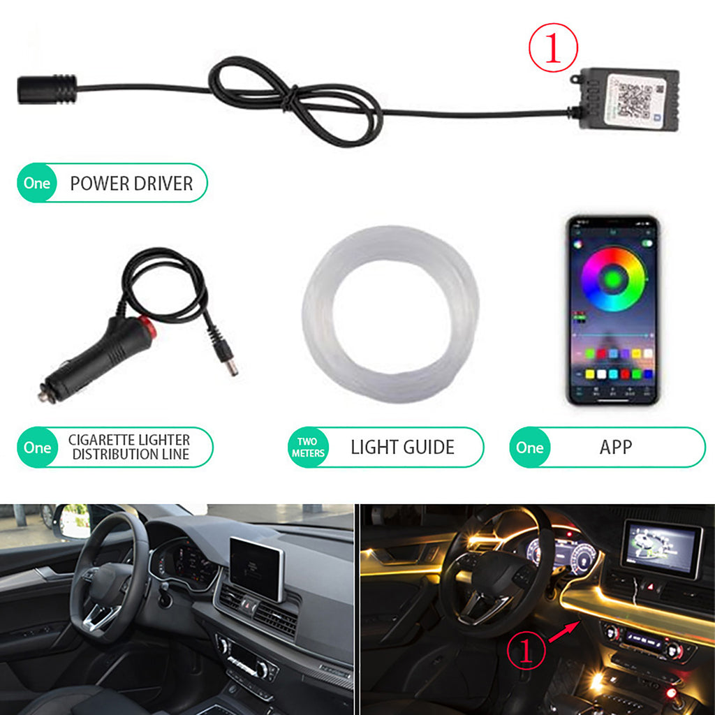 12V LED Car Atmosphere Interior Light Flexible Neon Strip Lamps RGB Car Ambient Decor Lights