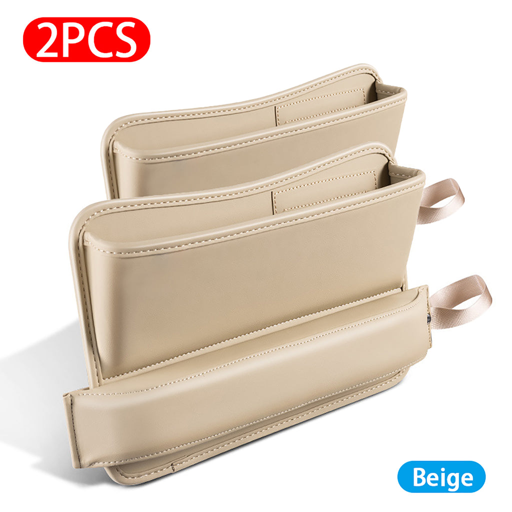 2Pcs PU Leather Car Seat Crevice Storage Gap Filler Pocket Catch Catch