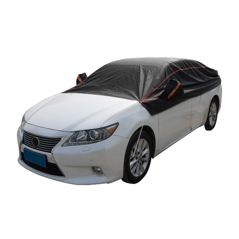 Breathable Car Half Cover Waterproof Scratch Sun Dust Snow Resistant -  Black / Half cover Sedan