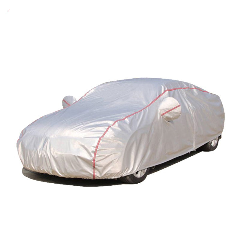 Full Car Cover Waterproof All Weather Sun UV Snow Dust Protection with Zipper, Silver