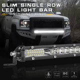 Ultra Slim 10'' 20" LED Work Light Bar 12V 24V Single Row Combo Spot Flood Driving Light