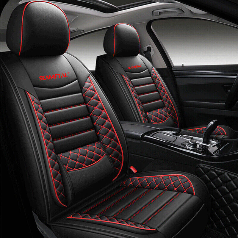 Leather Seat Cushions Custom Fit Driver Seat Protector Pads Red Thread Auto  Interior Decor Accessories – SEAMETAL