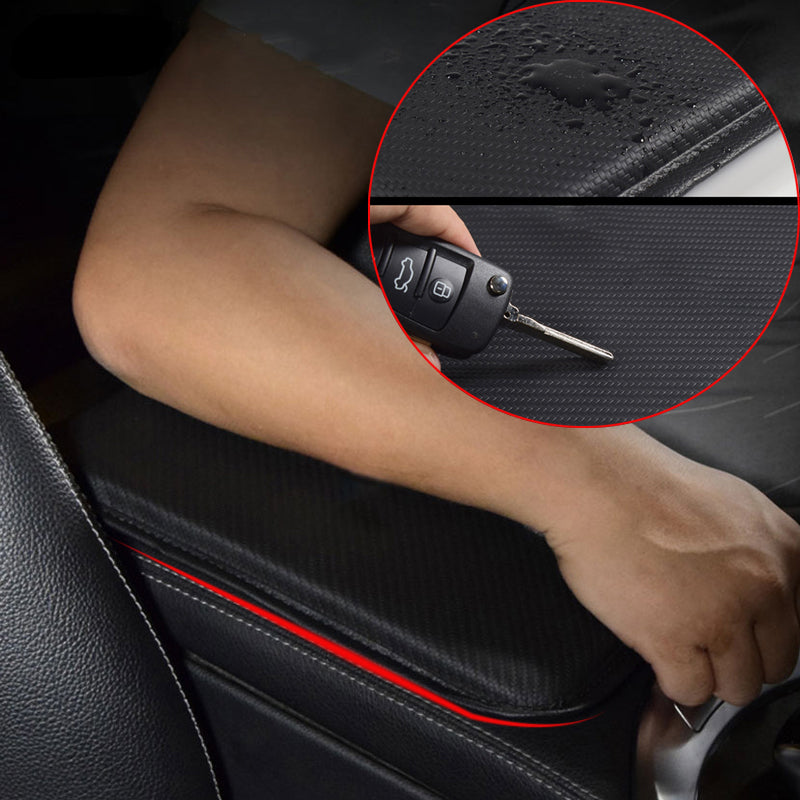 Carbon Fiber Leather Armrest Pad Mat for Car Interior Elbow