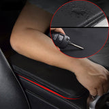 Carbon Fiber Leather Car Armrest Cover Universal Waterproof Storage Box