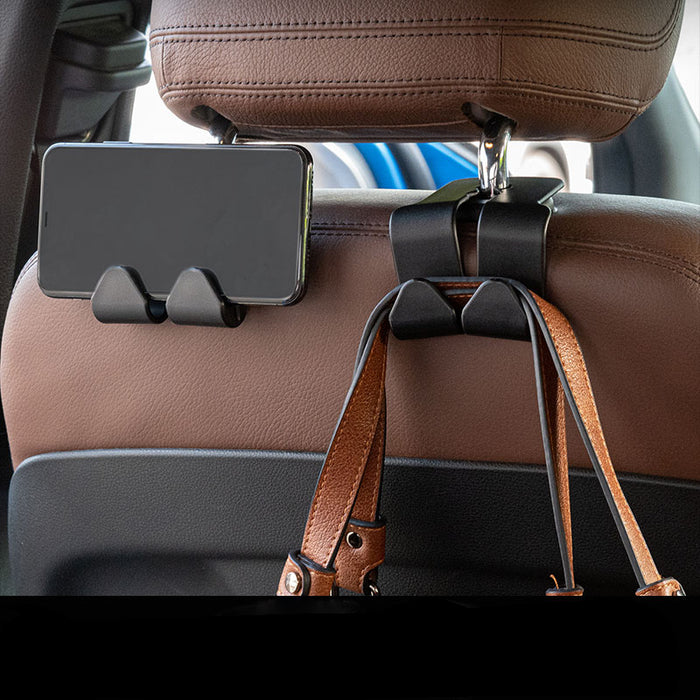 SEAMETAL Universal Car Back Seat Double Hook Clothes Bags Purse Holder Hangers