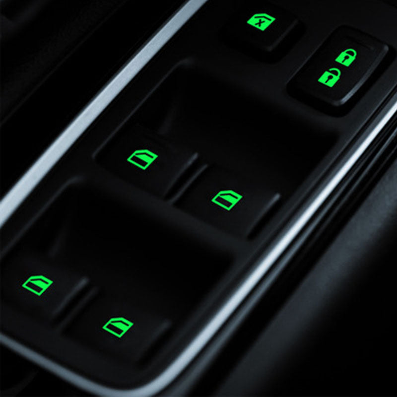 Universal Car Door Window Luminous Button Sticker Fluorescence Stickers
