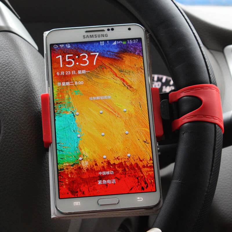 Universal Phone Holder for Car Steering Wheels Strong Non Slip Connector