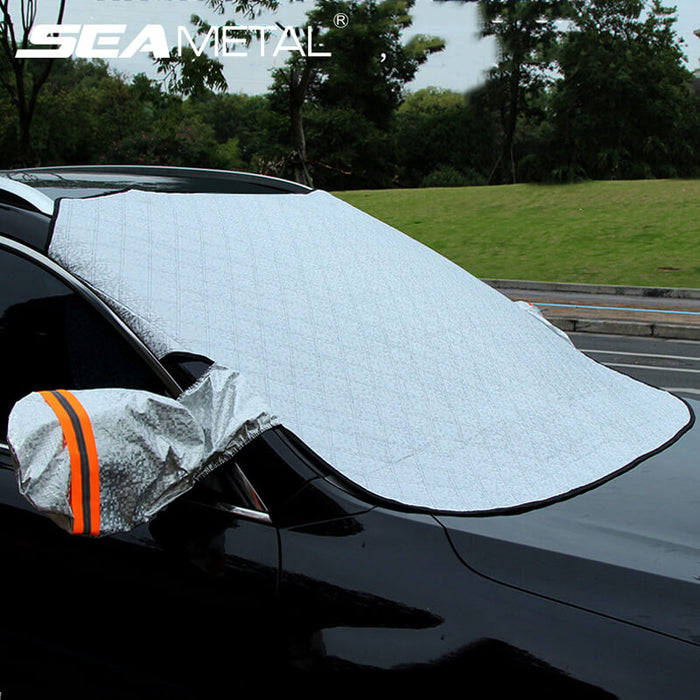 SEAMETAL Car Windshield Snow Ice Cover UV Frost Wiper Mirror Protector Windproof Sunshade Cover