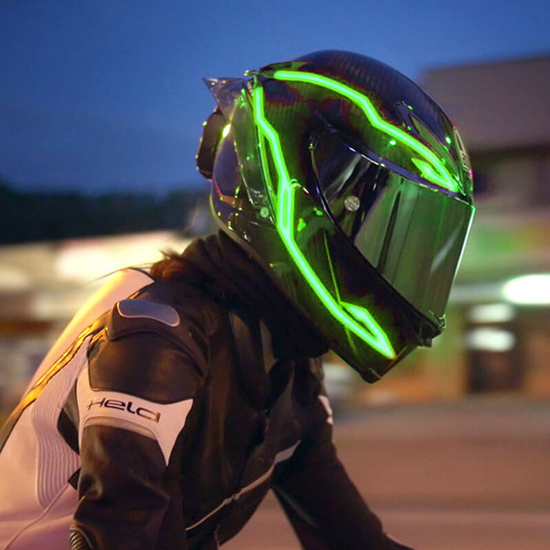 Motorcycle Helmet LED Light Strip Flashing Safety Cold Lights – SEAMETAL