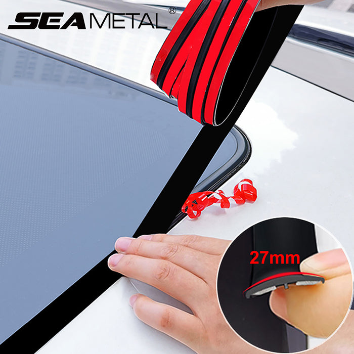27mm T-Shape Car Windshield & Sunroof Sealing Strip Dual Adhesive Rubber Weatherstripping (2M/4M/8M)