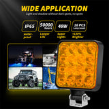 SEAMETAL Car 12V 16LED Square Work Light Spotlight 4colors Off Road Working Light Universal For ATV Boat Truck SUV Fog Lamp