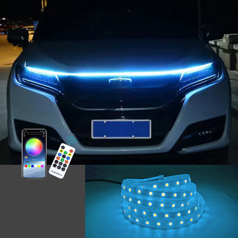 LED Front Hood Grille Decals Car Strip Sticker Decoration Racing Sports Sticker