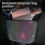 Bling Diamond Colourful Car Mesh Organizer Seat Middle Storage Bag
