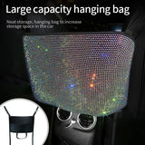 Bling Diamond Colourful Car Mesh Organizer Seat Middle Storage Bag