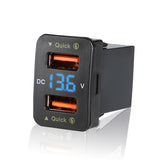 Dual USB 6.9A QC3.0 Quick Charger with LED Light Replacement for Toyota