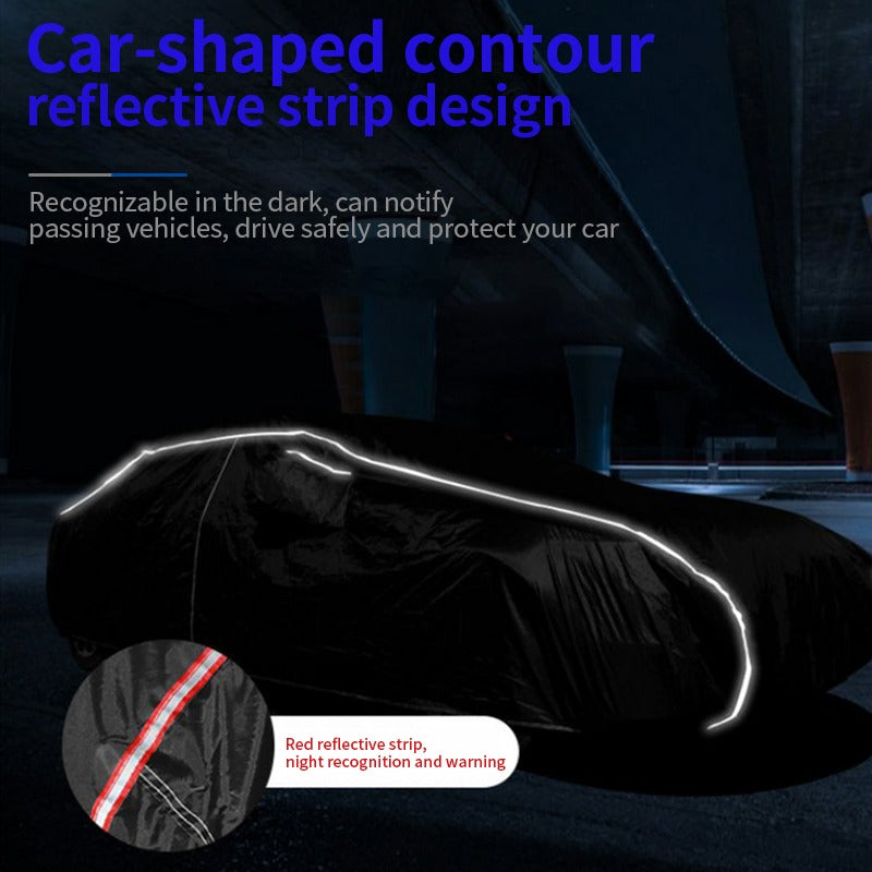 Full Car Cover Waterproof All Weather Sun UV Snow Dust Protection with Zipper, Silver