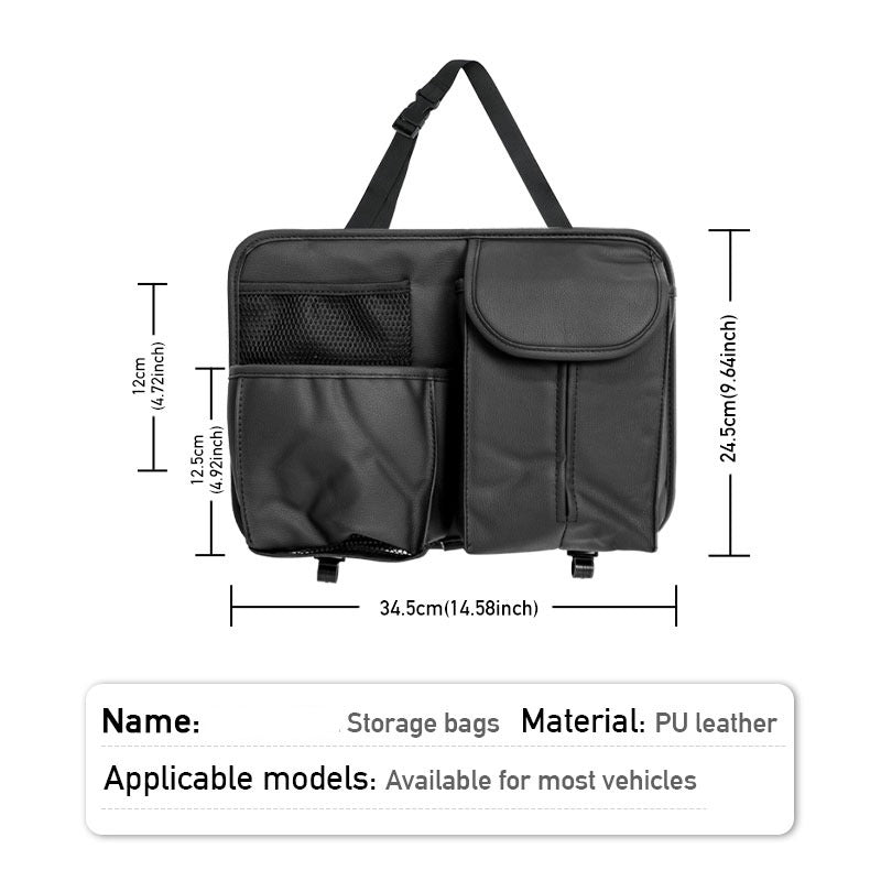 PU Leather Car Seat Back Storage Bag Multi Pocket Phone Cup Holder Organizer