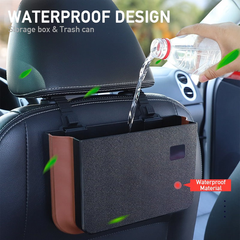 Multi-functional Car Back Seat Organizer Waterproof Trash Bin Can