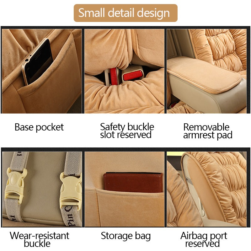 1pc Car Seat Cushion Single Piece For Warmth, Fit For Small Cars Or Pickups  Without Back, Fluffy Front Row Seat Cushion