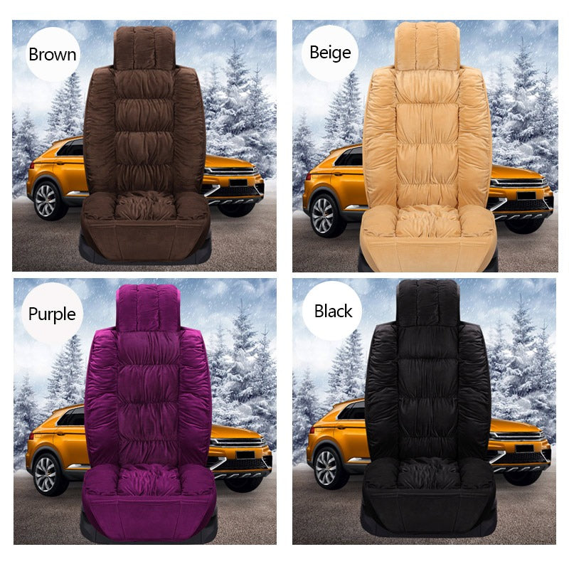 Car Seat Cushion Driver Seat Cushion Winter Warm Fluffy Plush Thick Wool  Chair Home Car Pad Seat Cover Interior Accessories